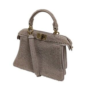Fendi Peekaboo Shearling Bag Beige